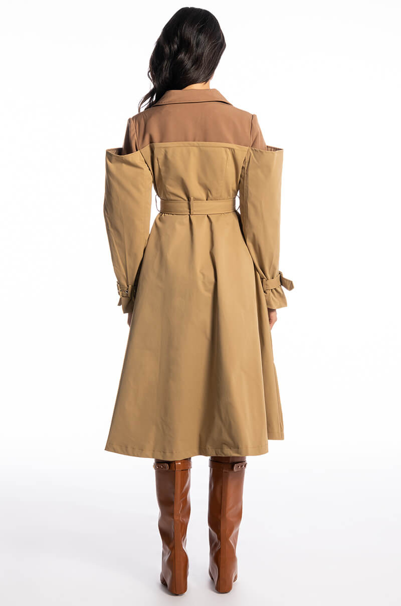 ILLUME OFF SHOULDER CLASS TRENCH BODY