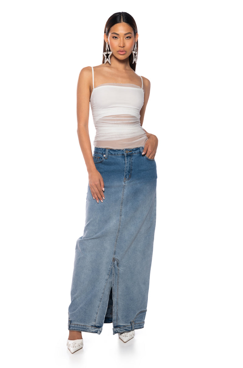 IMOGEN SQUARE NECK MESH TANK TOP