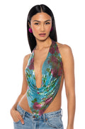 FLORAL CHAINMAIL HALTER SET