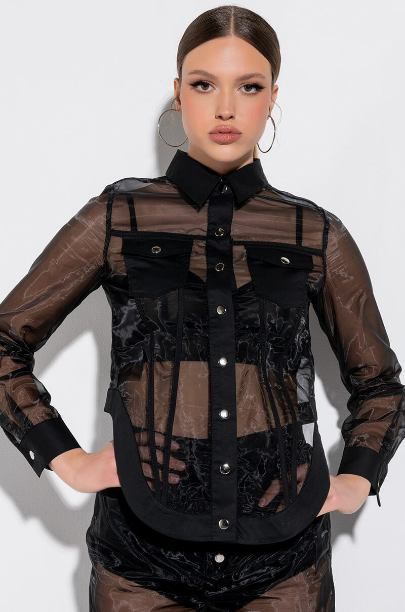INCOGNITO SHEER BUTTON DOWN
