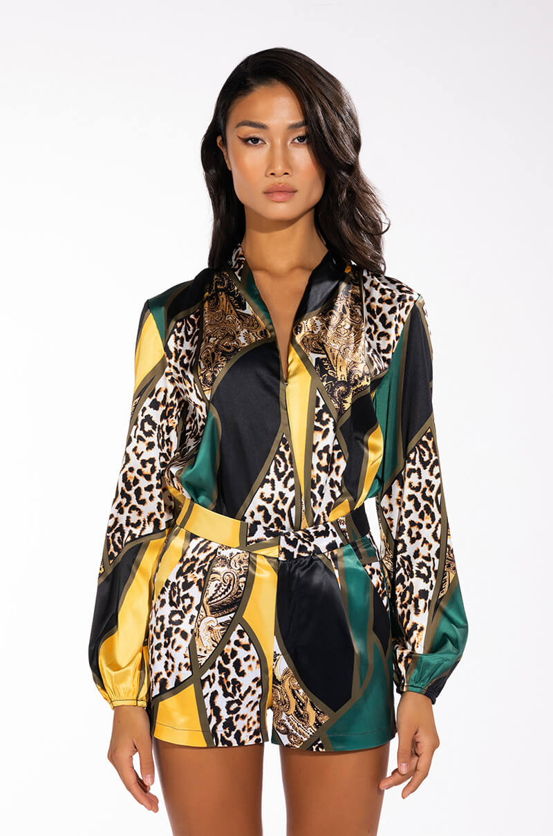 INTO THE WILD SATIN BODYSUIT