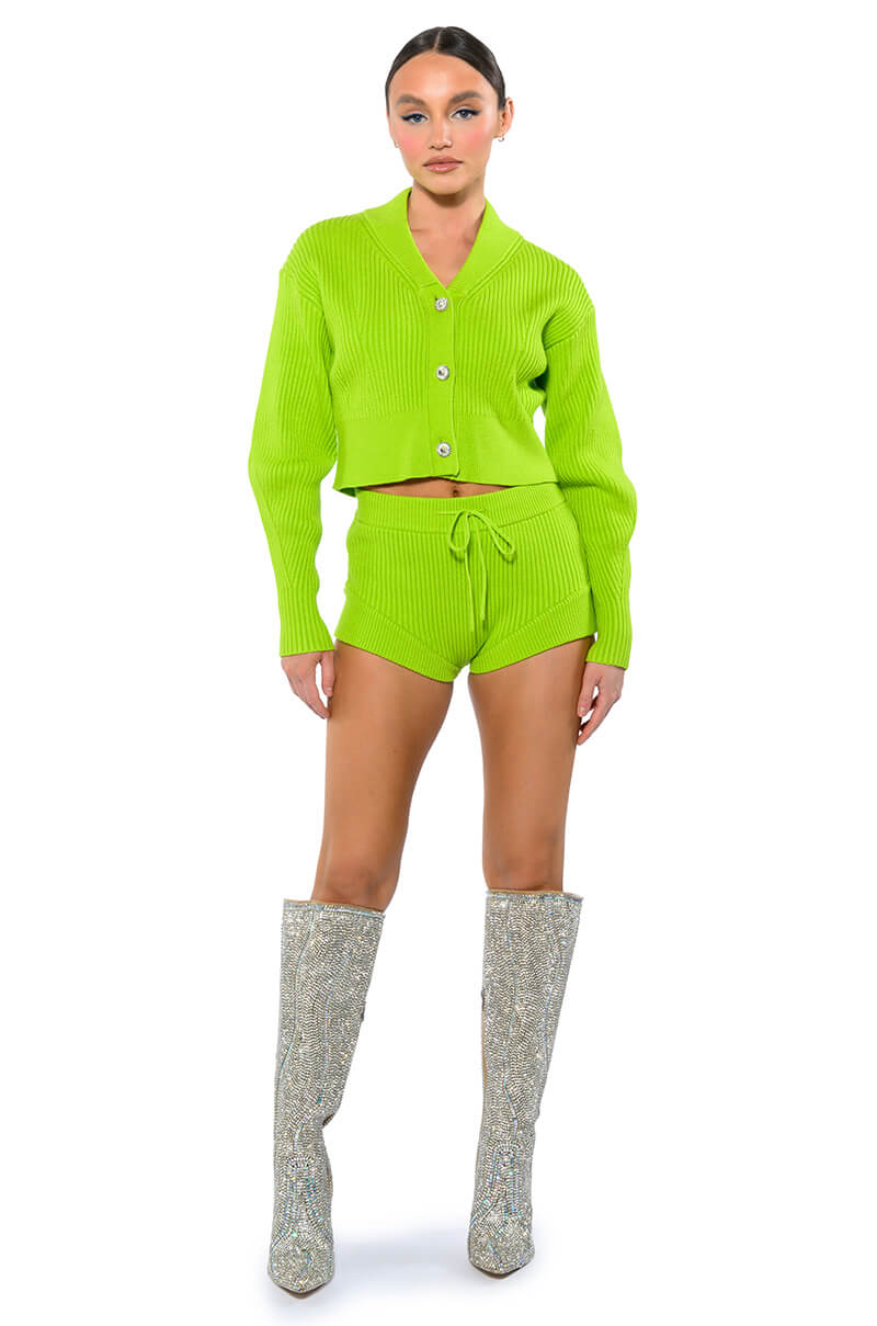 IRREPLACEABLE RHINESTONE BUTTON CARDIGAN