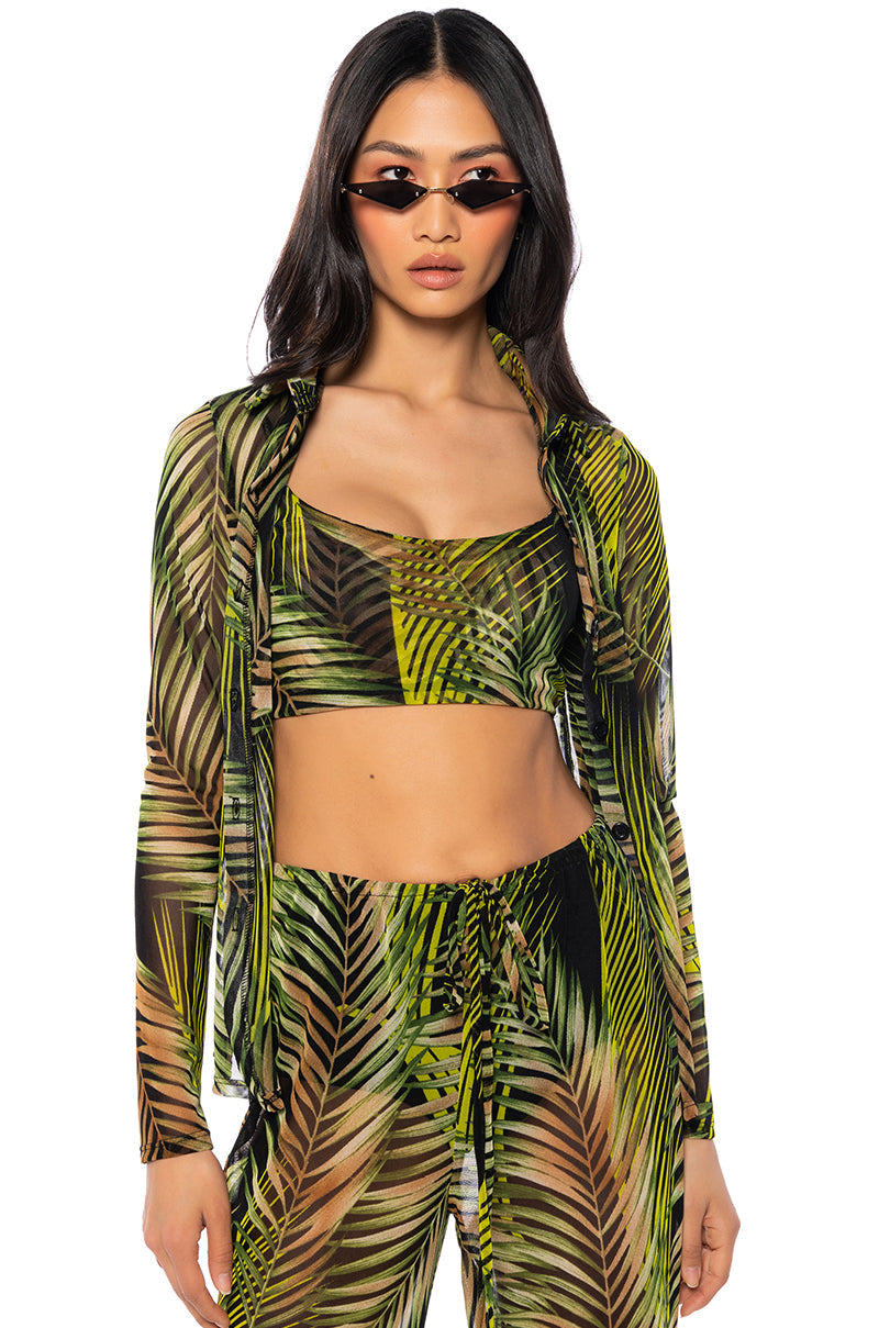 ISLAND ESCAPE MESH BRALETTE TOP