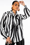 EXOTICA SATIN BUTTON DOWN BLOUSE