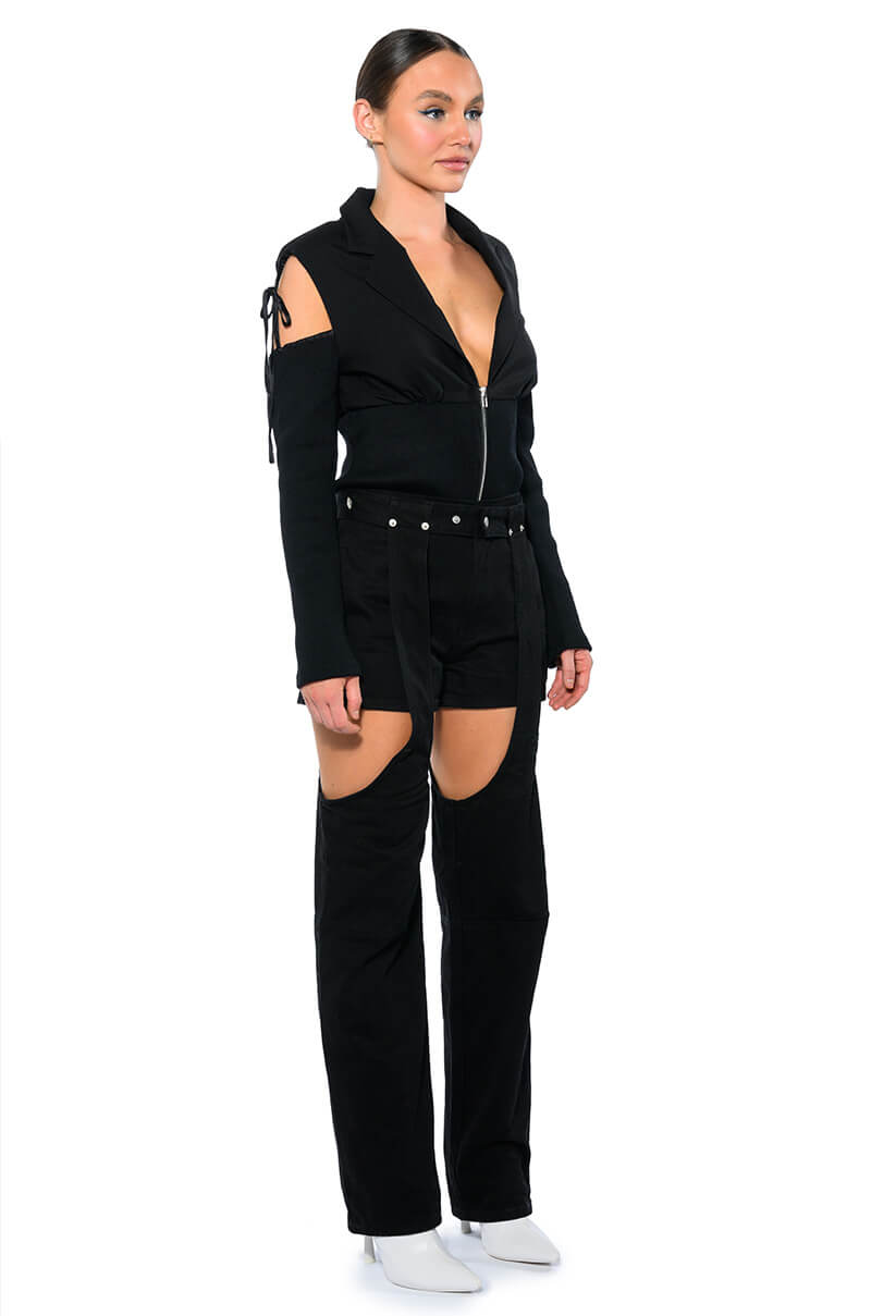 ITS A VIBE DENIM SHORT AND CHAPS JEAN