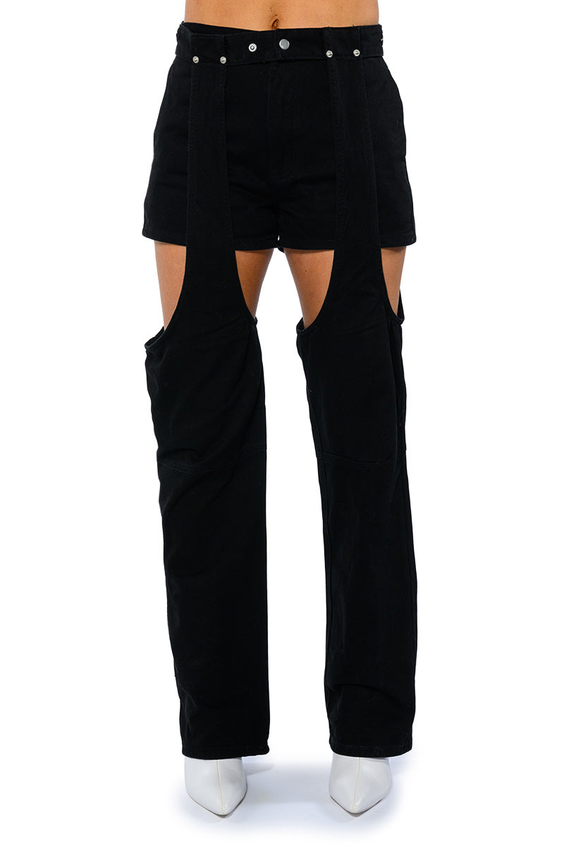 ITS A VIBE DENIM SHORT AND CHAPS JEAN