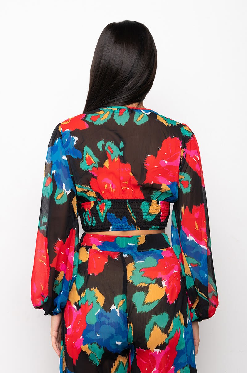 ELISABETTA BUTTON FRONT LONG SLEEVE BLOUSE
