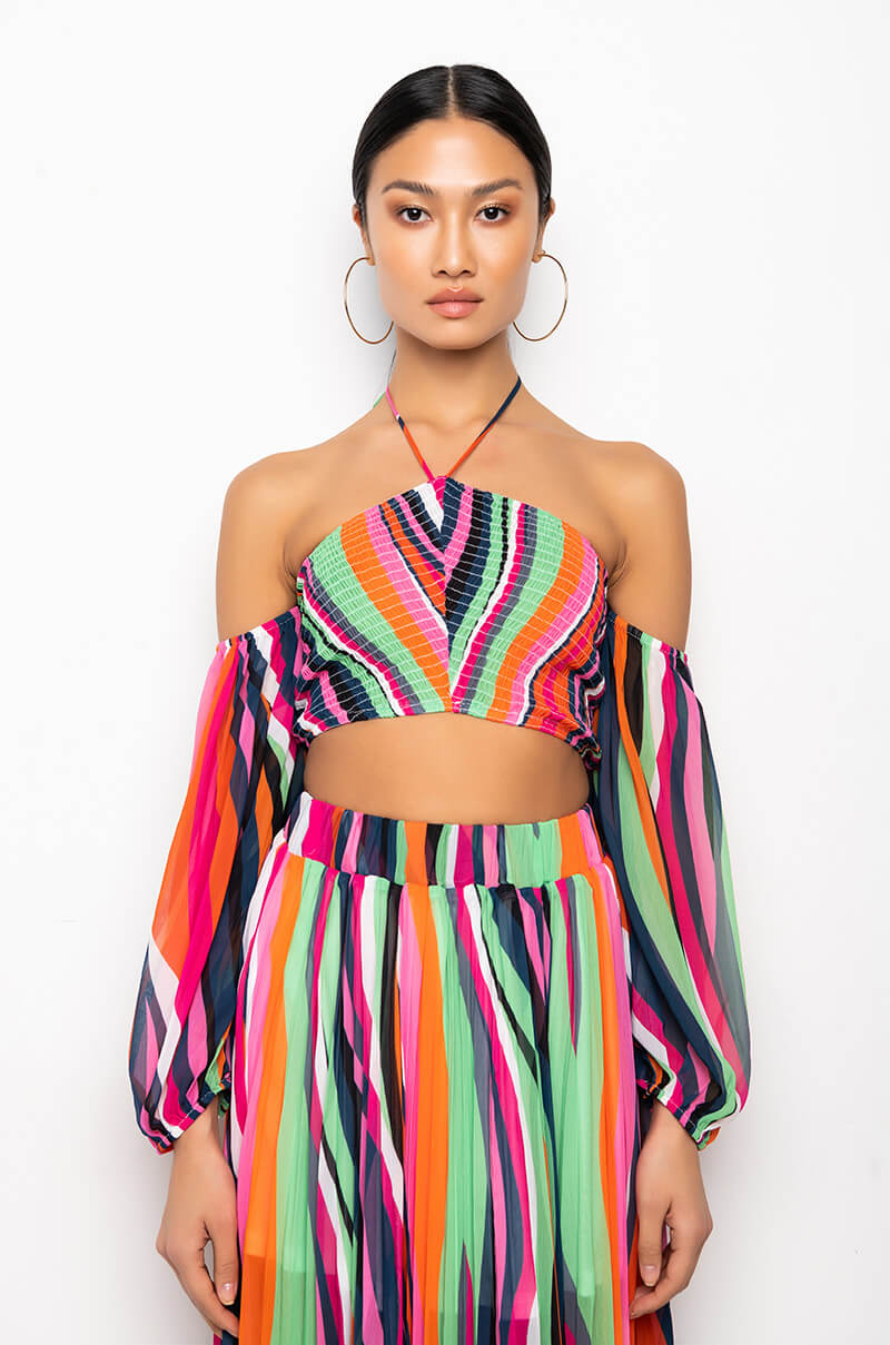 IVY SMOCKED HALTERNECK BLOUSE