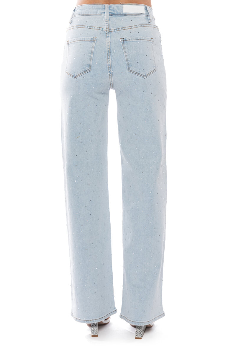 JILLIAN EMBELLISHED WIDE LEG JEANS