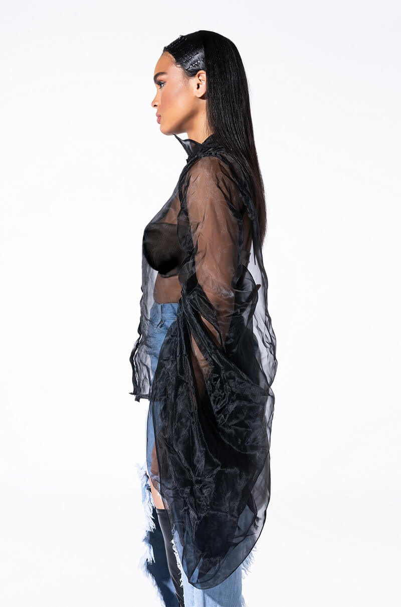 JOYEUX ANNIVERSAIRE SUPER VOLUMINOUS SLEEVE BLOUSE