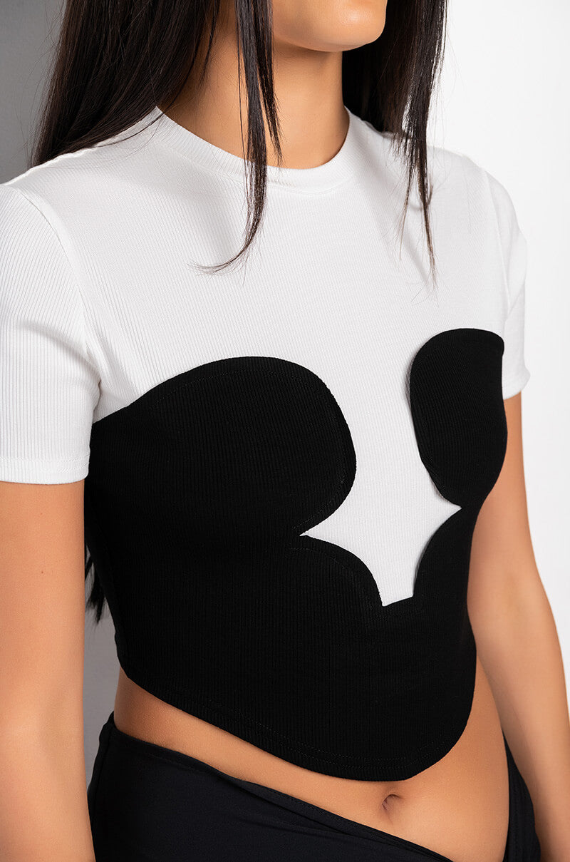 DAPHNE COLORBLOCK CREW NECK TSHIRT