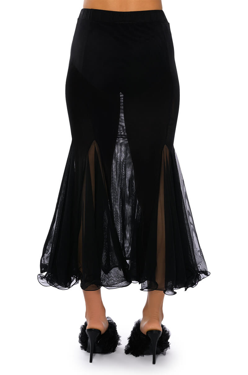 KEEP UP MERMAID FLARE MESH MIDI SKIRT