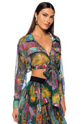 KERRIE SHEER TIE FRONT TOP