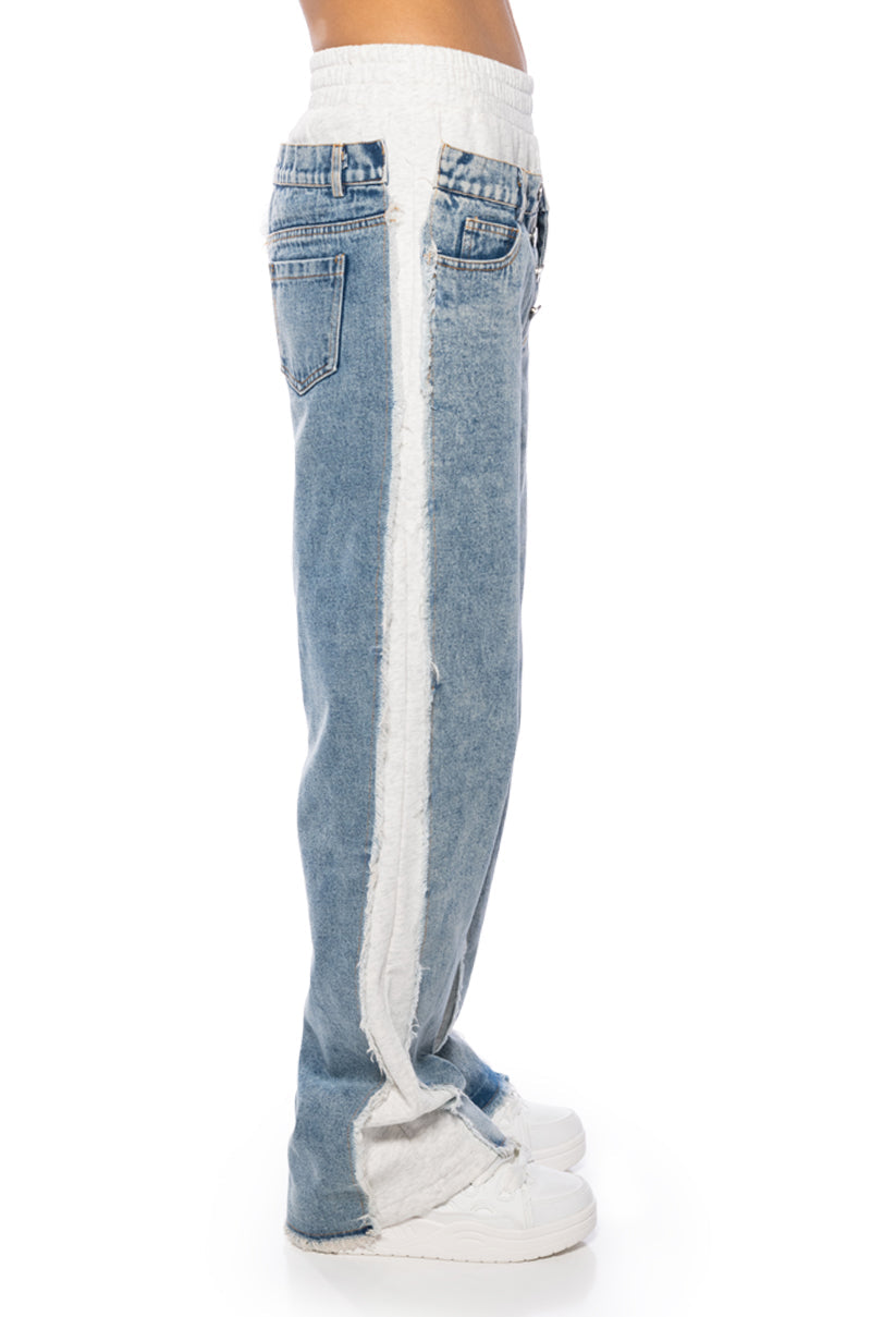 KIARA RELAXED JOGGER WITH DENIM DETAIL