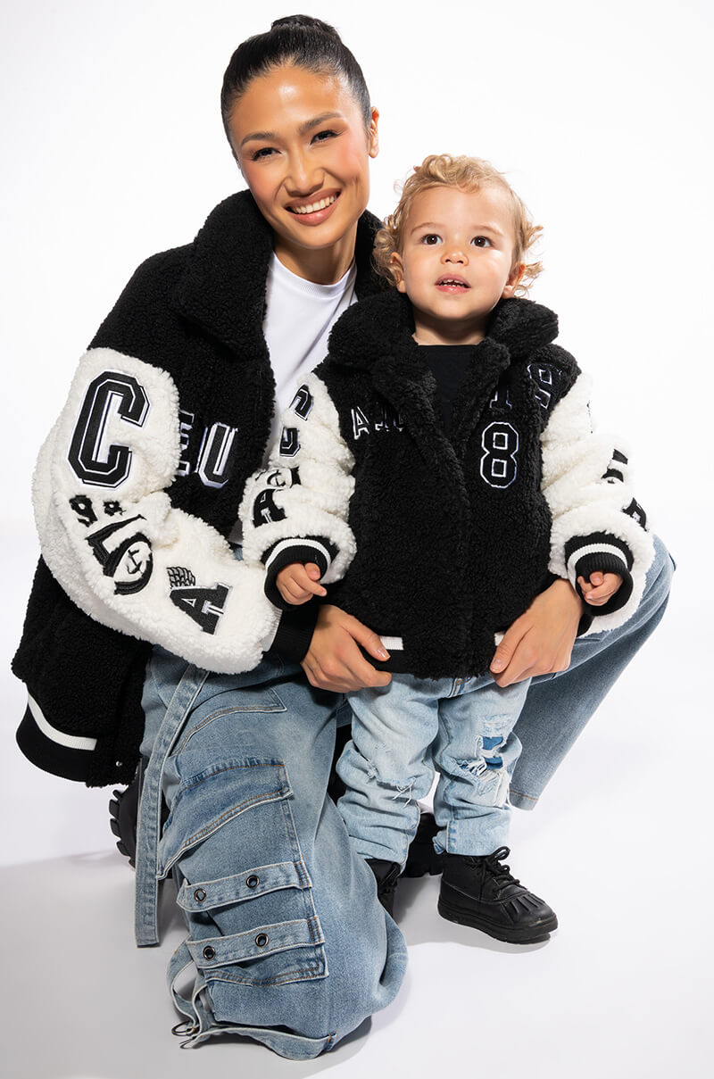 SOLO BEAR TEDDY VARSITY JACKET IN KIDS