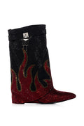 KIELA EMBELLISHED FLAME BOOTIE
