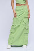 KIERAN DENIM CARGO MAXI SKIRT