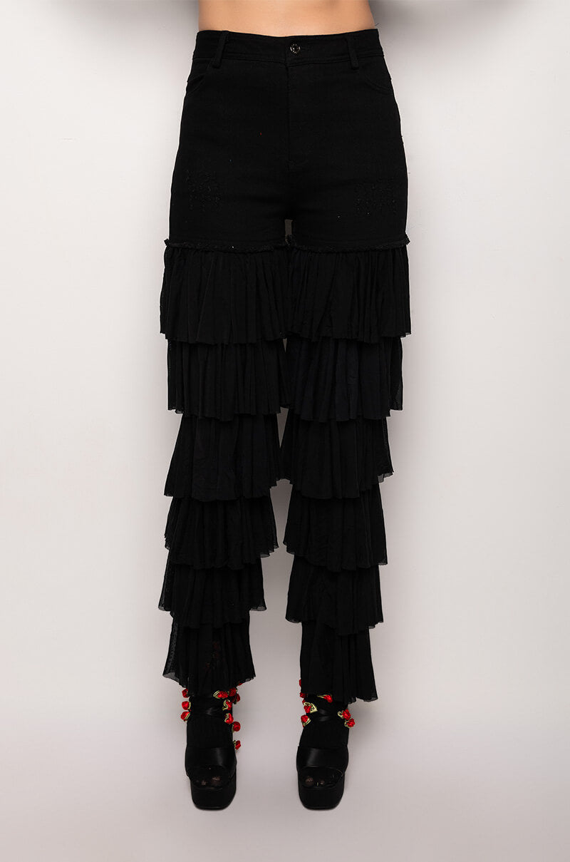 KYLIE HIGH RISE RUFFLES JEANS