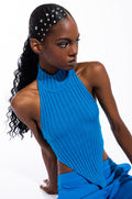 BILLIE SWEATER KNIT MOCK NECK HANGERCHIEF TOP
