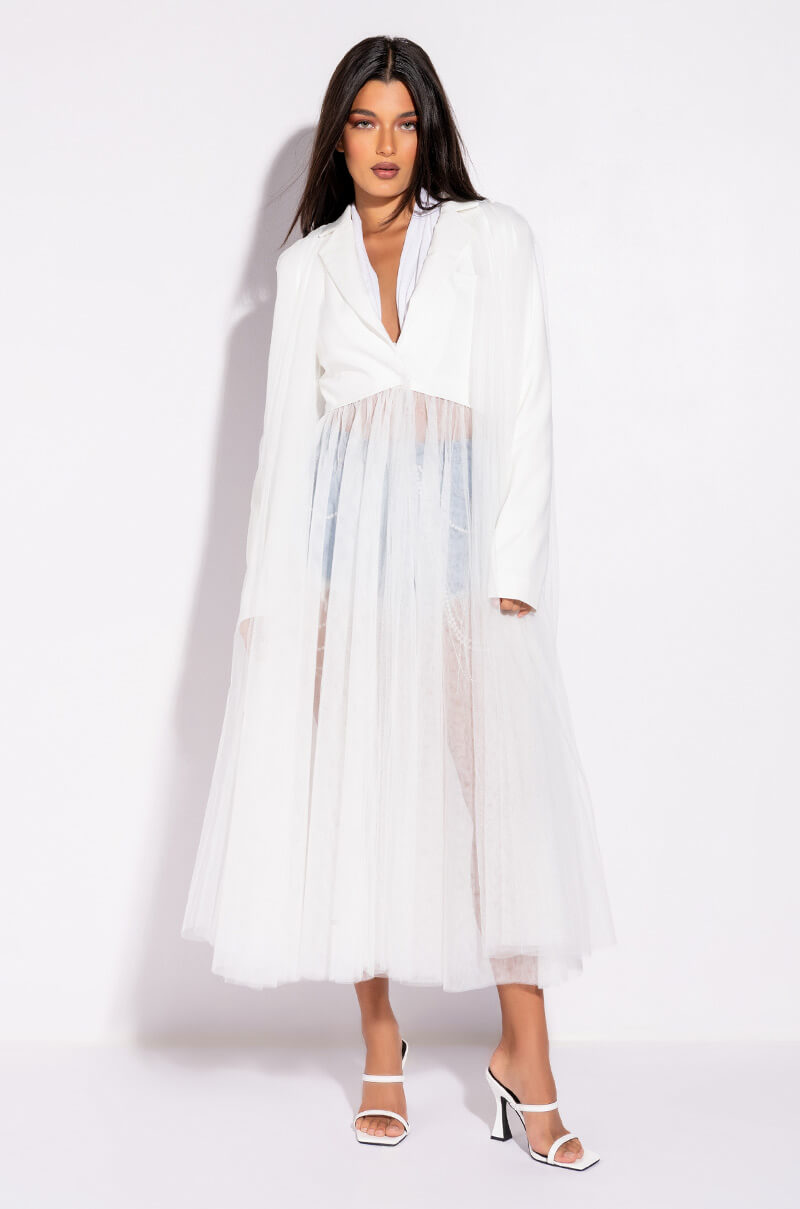 LAST BASH TULLE BLAZER TRENCH