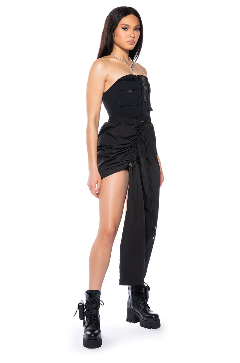 LAURA CINCHED ASYMMETRICAL SKIRT