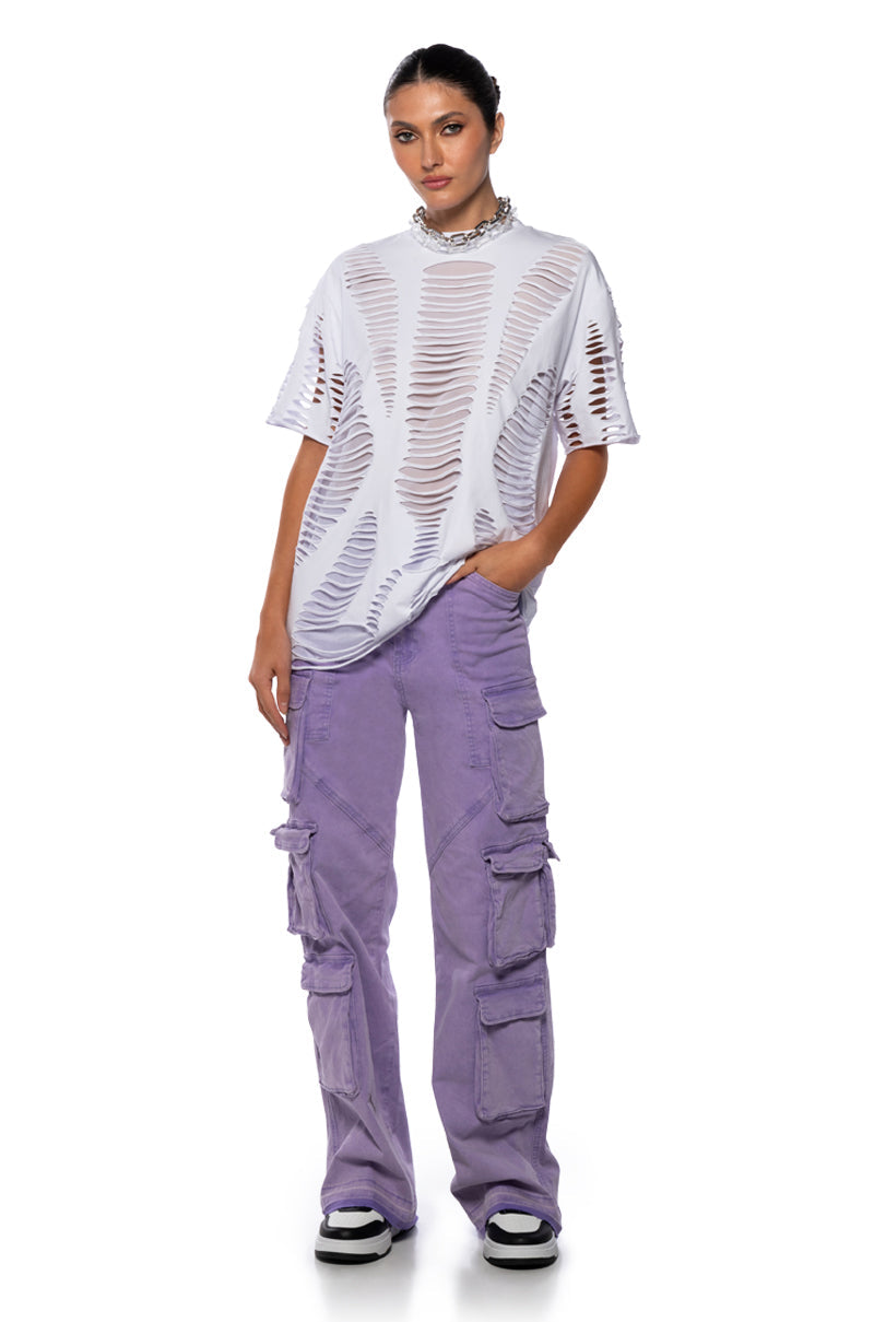 LAVENDAR DREAMS TWILL CARGO PANTS