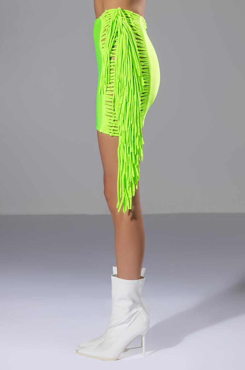 LAYLA SIDE FRINGE MINI SKIRT