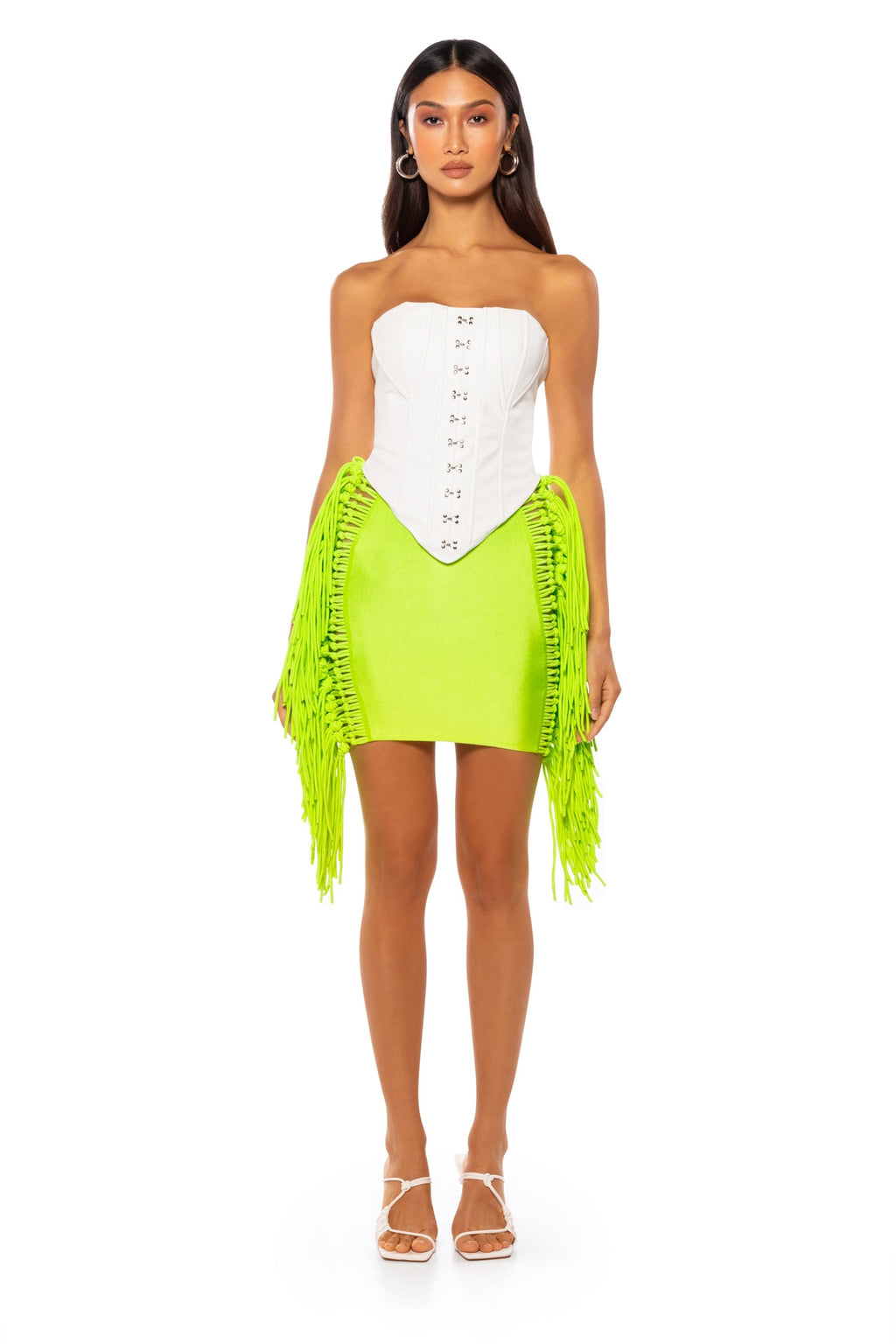 LAYLA SIDE FRINGE MINI SKIRT