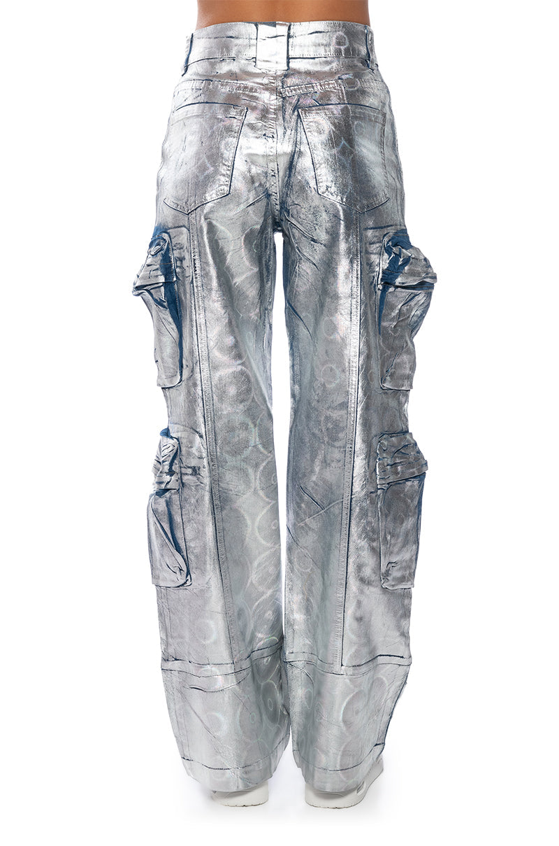 HOLOGRAPHIC CARGO PANTS