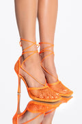 NETTED STRAPPY PUMP IN ORANGE