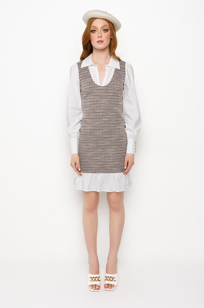 LEVEL UP COLLARED MINI DRESS