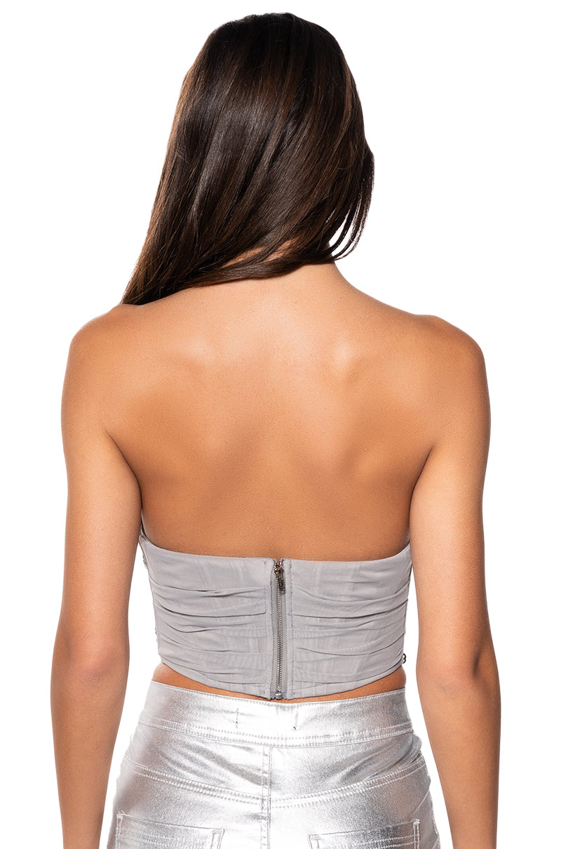 LIFE IS A STAGE SEQUIN CORSET TOP