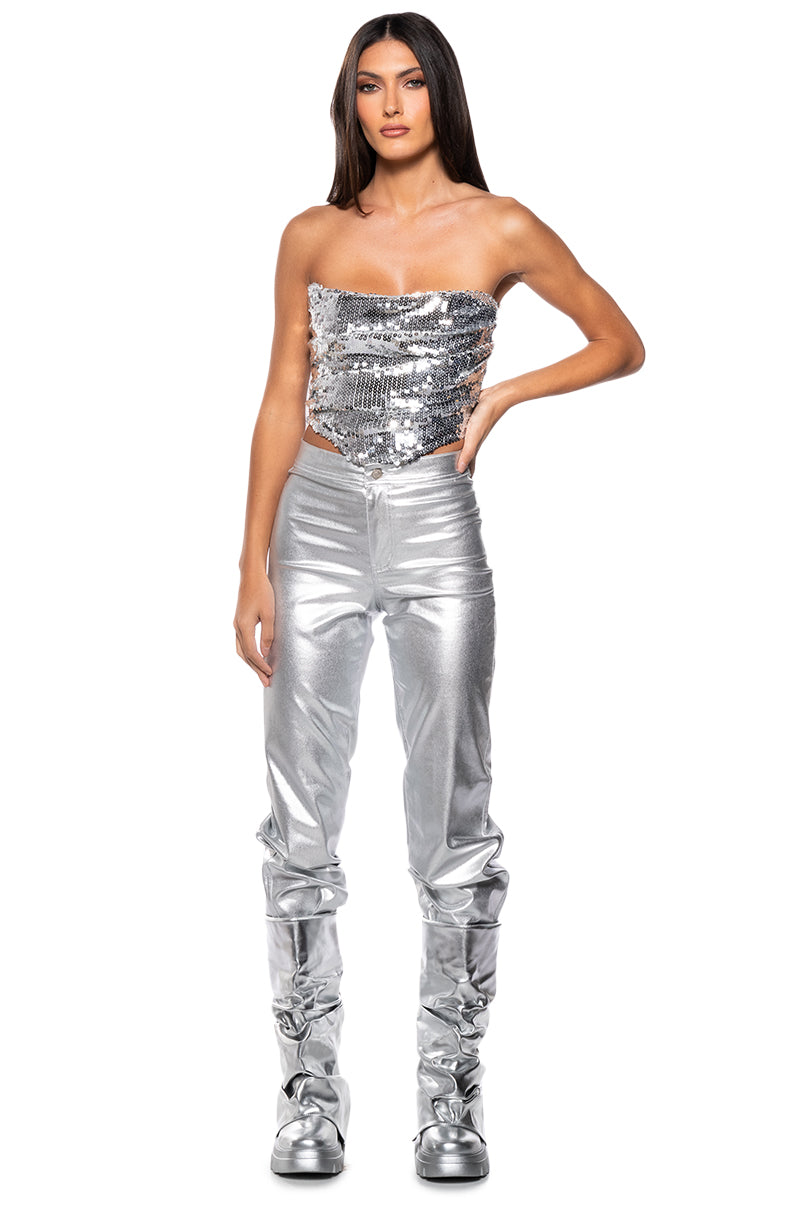 LIFE IS A STAGE SEQUIN CORSET TOP