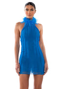LIFE OF THE PARTY FEATHER MINI DRESS