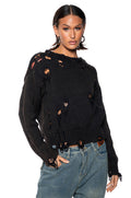 LOGAN DISTRESSED PULLOVER SWEATER