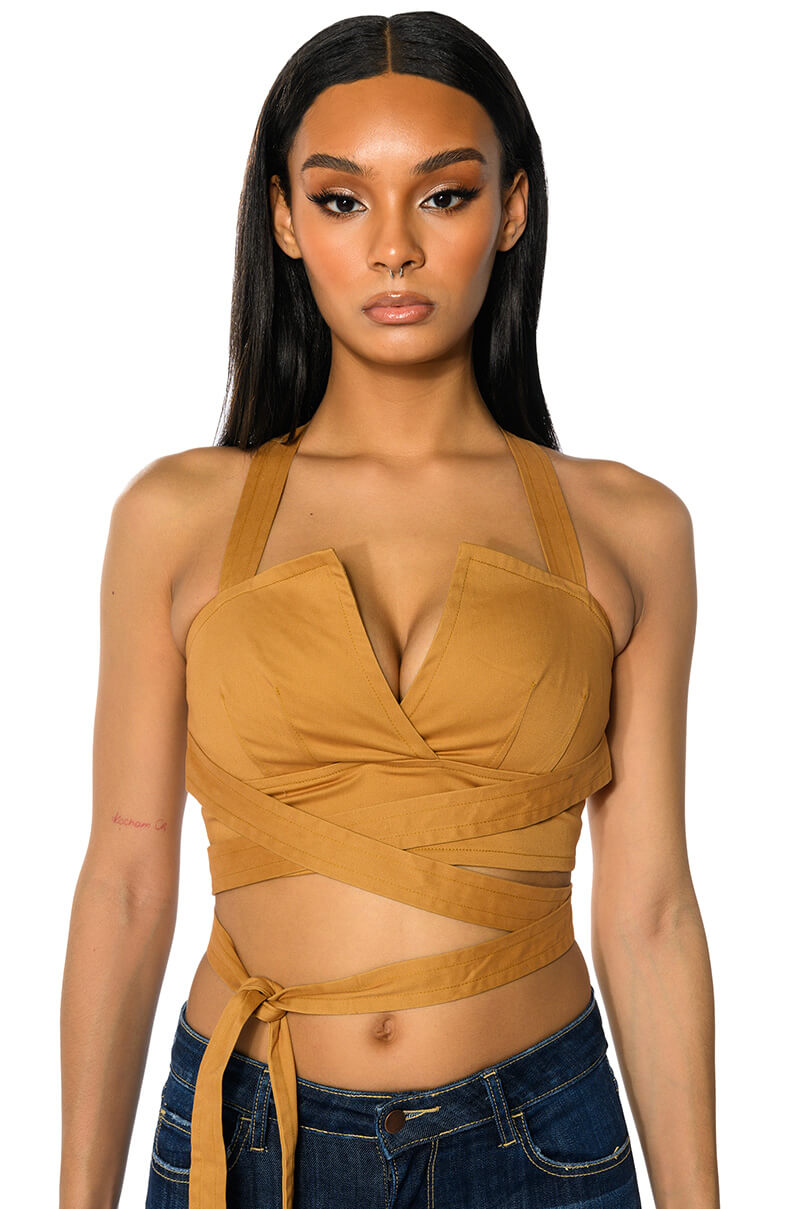 LONDYN CROSS BACK WRAP TANK TOP