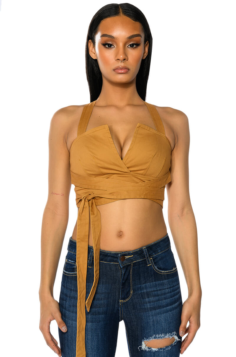 LONDYN CROSS BACK WRAP TANK TOP