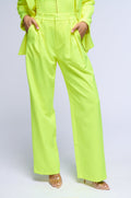 SONIQUE RELAXED FIT TROUSERS IN NEON YELLOW