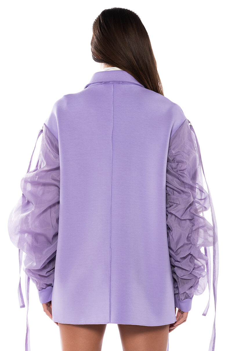 LOTUS FLOWER BOMB RUCHED ARM BLAZER