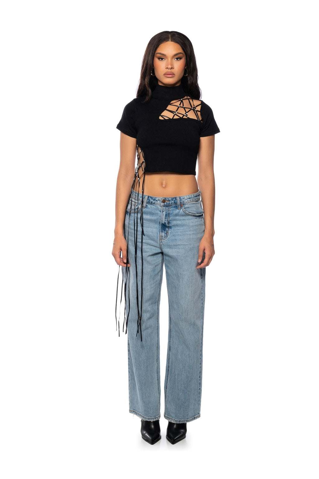 LOVING ON ME HIGH NECK CROP TOP