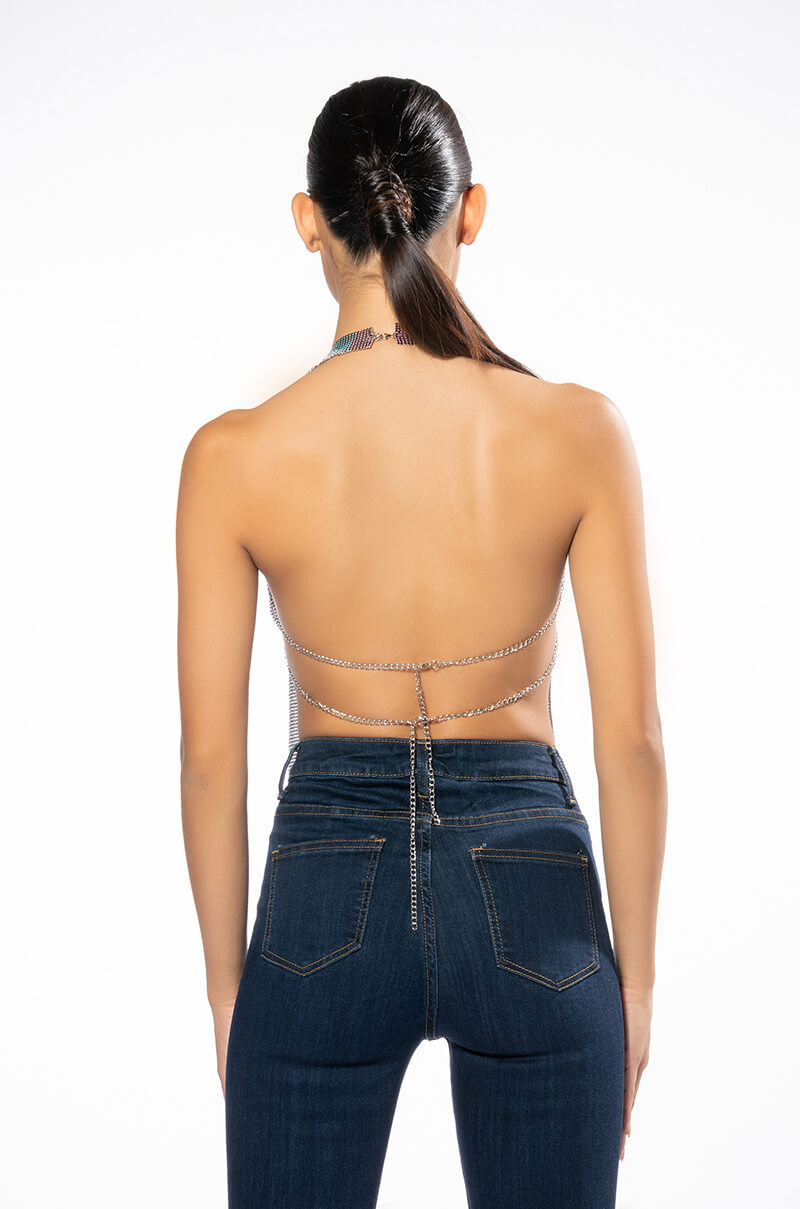 LUCIANA CHAINMAIL FRONT CLASP TANK TOP