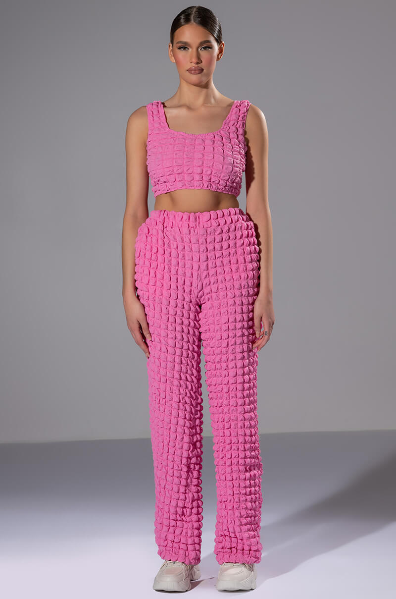LUCY TEXTURED WIDE LEG PANT