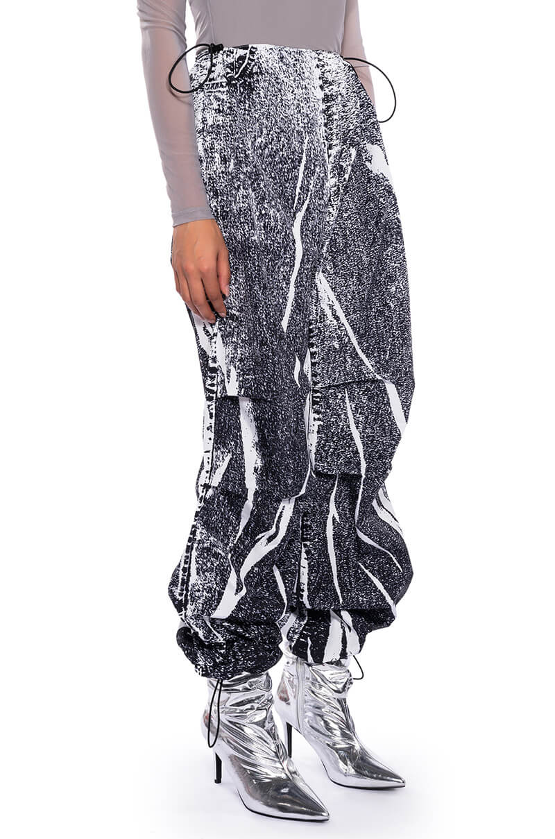 MACY FAUX DENIM LOOK PARACHUTE PANT