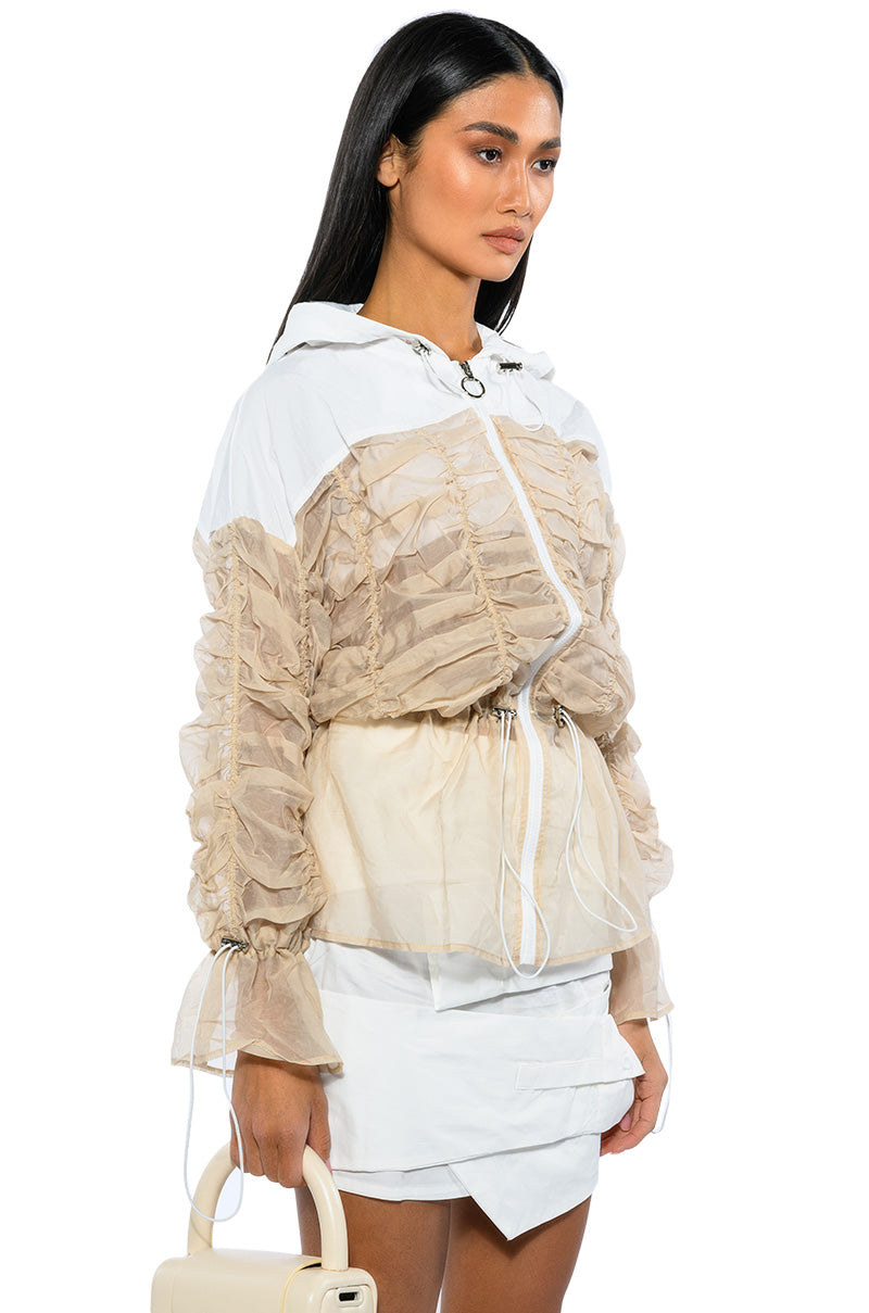 MADE YOU LOOK RUCHED BOMBER