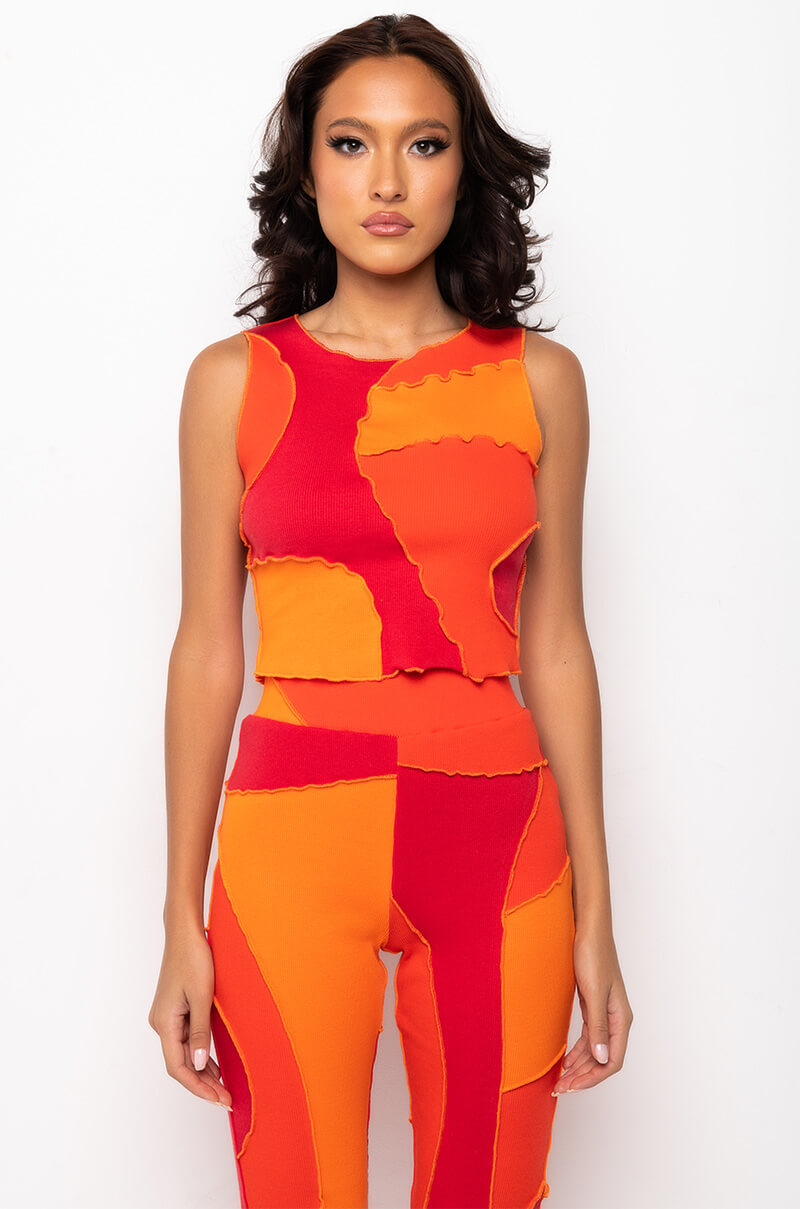 MAI PATCHWORK CROP TANK