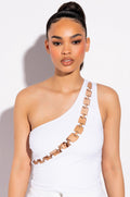 MAMMA MIA CUT OUT ONE SHOULDER TANK TOP
