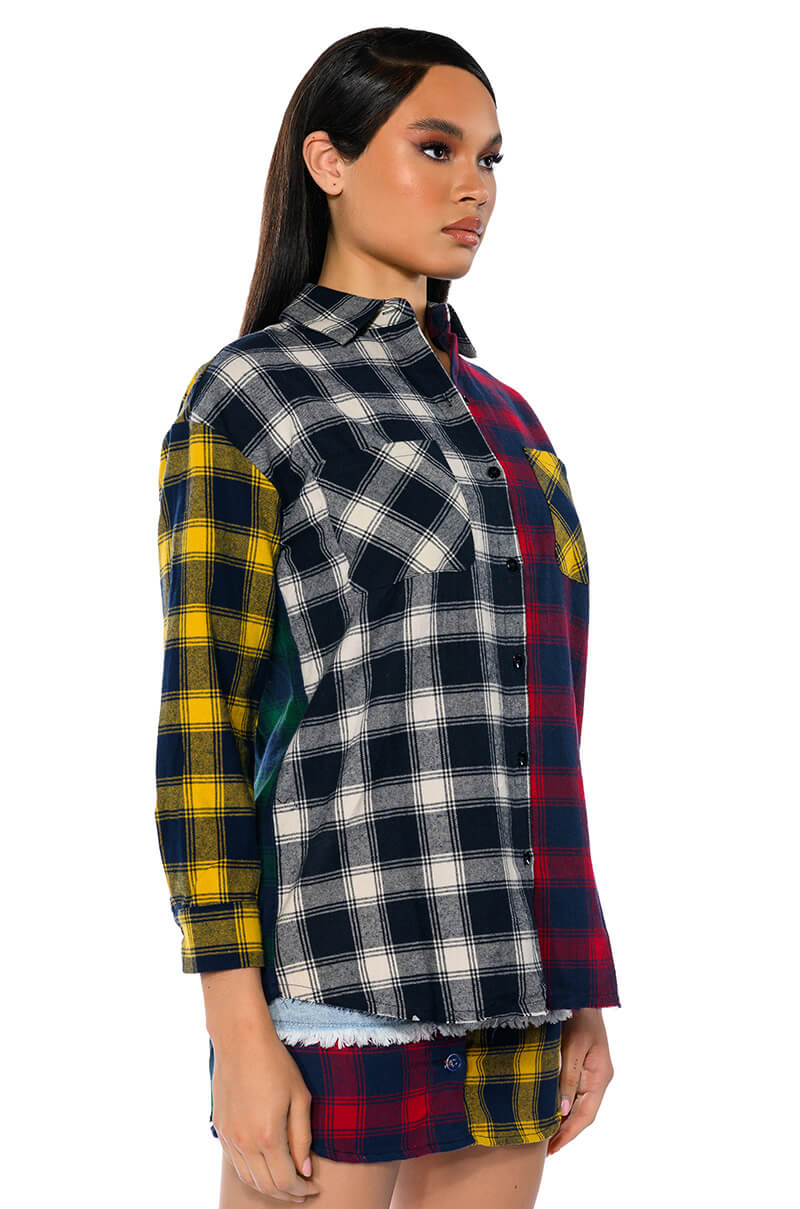 MARIANNA MULTI COLORED PLAID SHIRT