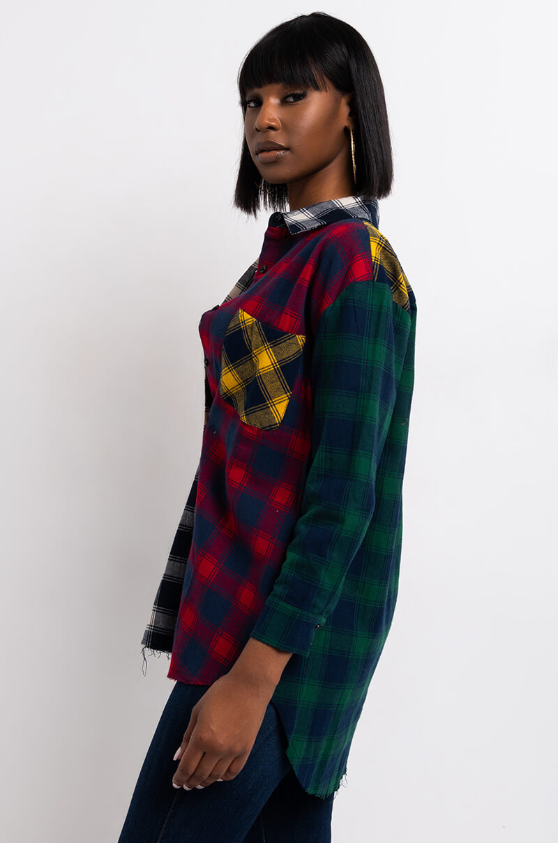 MARIANNA MULTI COLORED PLAID SHIRT