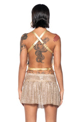 MARIELA RHINESTONE ENCRUSTED COWL NECK TOP