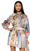 MASTERPIECE PRINTED BLOUSE AND SKIRT SET